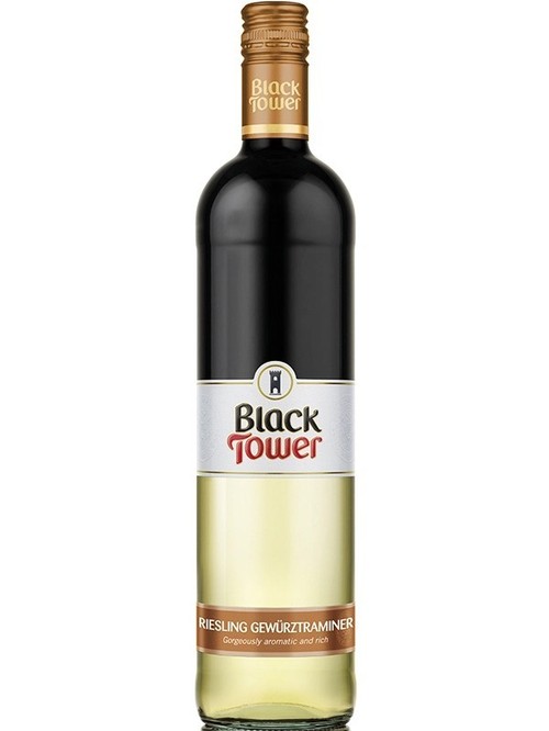 Вино Рислінг - Гевюрцтраминер / Riesling - Gewurztraminer, Black Tower, біле напівсухе 0.75л Вино Рислінг - Гевюрцтраминер / Riesling - Gewurztraminer, Black Tower, біле напівсухе 0.75л фото