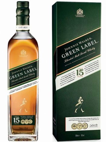 Green Label Johnnie Walker 15 років 43% 0.7л в коробці