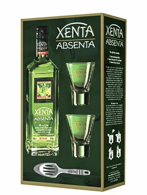 Набор абсент Ксента / Xenta, 70%, 0.7л, в подарочной коробке Набор абсент Ксента / Xenta, 70%, 0.7л, в подарочной коробке фото