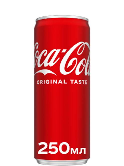 Напиток Кока-Кола / Coca-Cola, ж/б, 0.25л фото