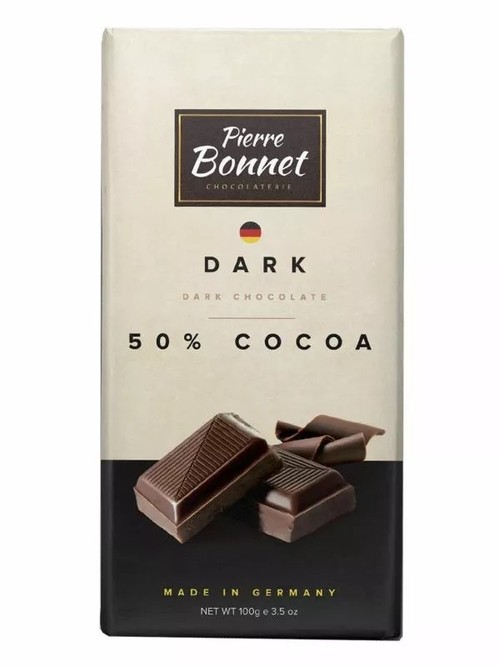 Черный шоколад 50% какао / 50% cocoa, Pierre Bonnet, 100г