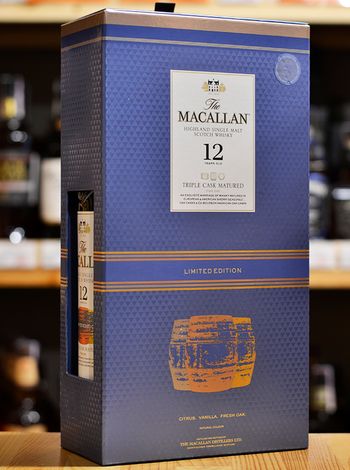 Macallan Fine Oak 12 років 0.7л в подарунковій коробці + 2 бокали