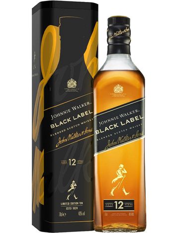 Black Label Johnnie Walker 12 лет 0.7л в металлической коробке