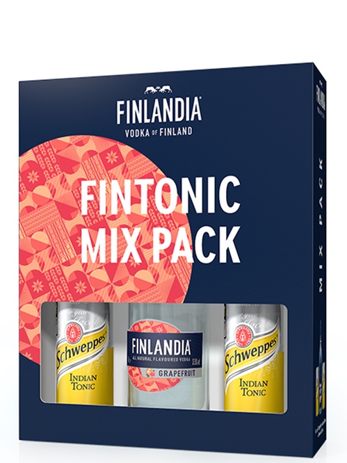 Набор Водка Грейпфрут, Финляндия / Grapefruit, Finlandia, 37.5%, 0.5 л + Тоник Швепс / Tonic Schweppes, 2*0.33л фото