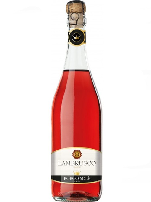 Ігристе вино Ламбруско, Борго Соле / Lambrusco, Borgo Sole, Decordi, рожеве напівсолодке  0.75л фото