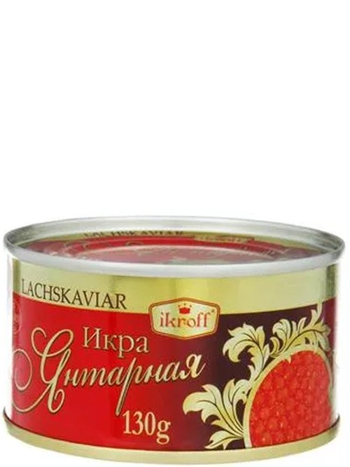 Икра малосольная лососевая, горбуша красная, "Янтарная", Desietra Caviar, 130г