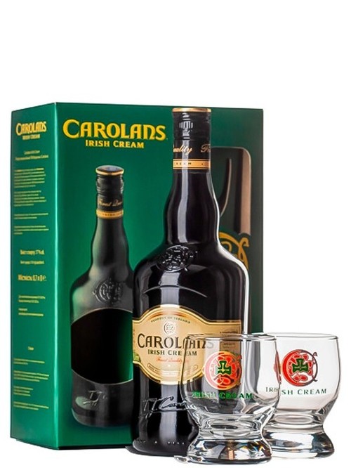 Набір Лікер Кероланс Айріш Крем / Carolans Irish Cream, 17%, 0.7л, в подарунковій коробці