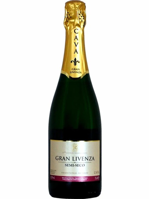 Игристое вино Кава Гран Ливенца / Cava Gran Livenza, белое полусухое 11.5% 0.75л фото