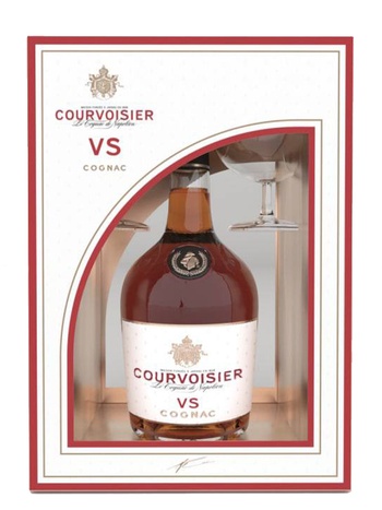 Courvoisier VS 0.7л купити коньяк в коробці з бокалами | OKwine