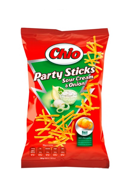 Соломка картопляна зі смаком сметани та цибулі Чіо Паті Стік / Chio Party Stick, Intersnack, 70г Соломка картопляна зі смаком сметани та цибулі Чіо Паті Стік / Chio Party Stick, Intersnack, 70г фото