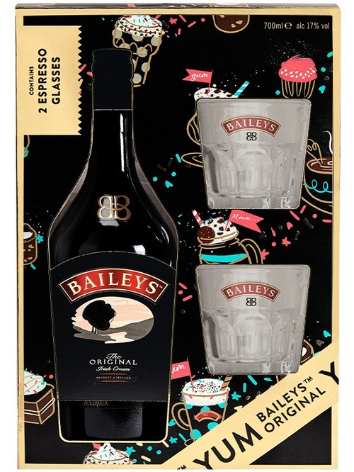 Лікер Бейліс, Оріджинал / Baileys, Original, 17%, 0.7л, в подарунковій коробці + 2 бокали Лікер Бейліс, Оріджинал / Baileys, Original, 17%, 0.7л, в подарунковій коробці + 2 бокали фото