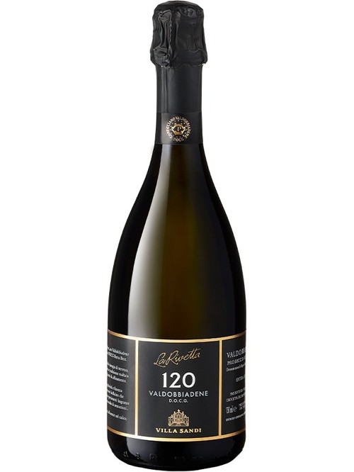 Ігристе вино "Ла Ріветта 120" Просеко Вальдобб'ядене / "La Rivetta 120" Prosecco Valdobbiadene, Villa Sandi, біле екстра брют 0.75л фото