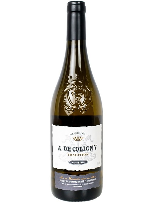 Вино "А де Коліньї" Вайт Медіум Світ / "A. De Coligny" White Medium Sweet, біле напівсолодке 0.75л Вино "А де Коліньї" Вайт Медіум Світ / "A. De Coligny" White Medium Sweet, біле напівсолодке 0.75л фото