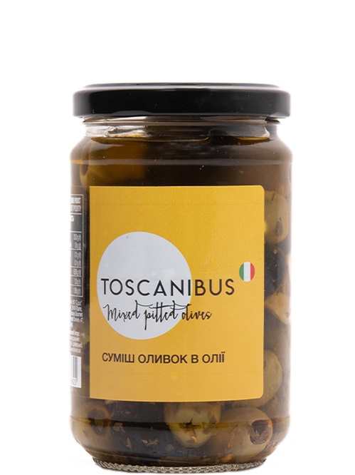 Асорті оливок в олії, Toscanibus, 280г фото