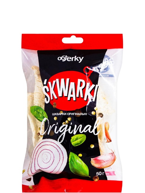 Шкварки з сіллю Оріджинал Objerky, 50г Шкварки з сіллю Оріджинал Objerky, 50г фото