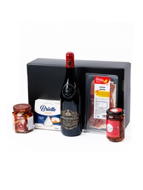 Набір Вино Appassimento Rosso Puglia з хамоном Sana, в'яленими томатами Toscanibus, сиром Briette і фаршированим перцем Rolnik фото