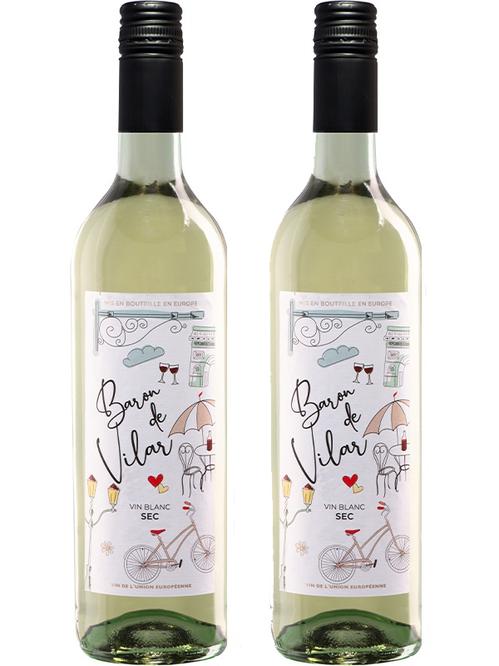 Вино Барон де Вілар, Вайт Драй / Baron de Vilar, White Dry, Peter Mertes, біле сухе 2*0.75л фото