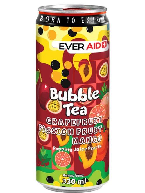 Напиток газированный Bubble Tea с грейпфрутом, манго и маракуйей, Ever Aid, з/б, 0.33л Напиток газированный Bubble Tea с грейпфрутом, манго и маракуйей, Ever Aid, з/б, 0.33л фото