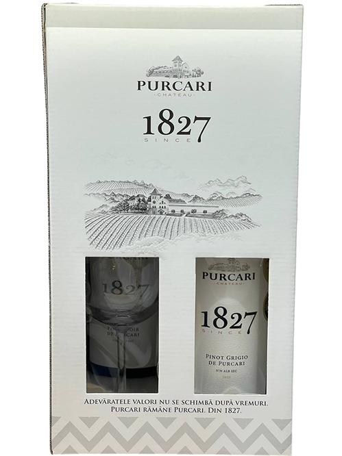 Набір Вина Purcari Pinot Grigio + Purcari Pinot Noir, 0.75л, в подарунковій коробці + 2 келихи фото