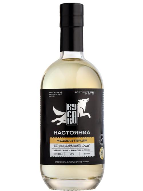 Настойка Медовая с перцем, Кусака, 47%, 0.5л фото