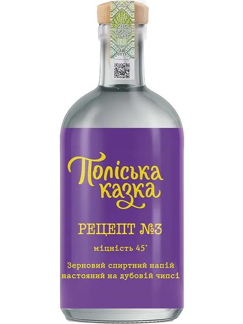 Зерновий спиртний напій настояний на дубових чипсах, Рецепт №3, Поліська казка, 45%, 0.7л фото