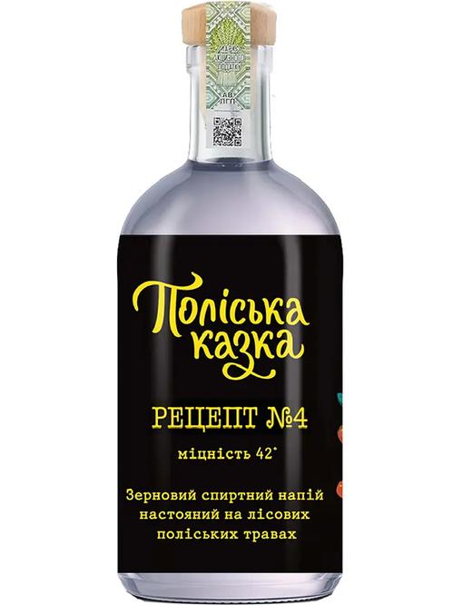 Зерновий спиртний напій настояний на лісових поліських травах, Рецепт №4, Поліська казка, 42%, 0.7л фото