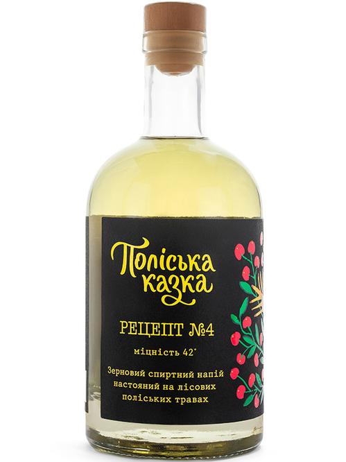 Зерновий спиртний напій настояний на лісових поліських травах, Рецепт №4, Поліська казка, 42%, 0.7л фото