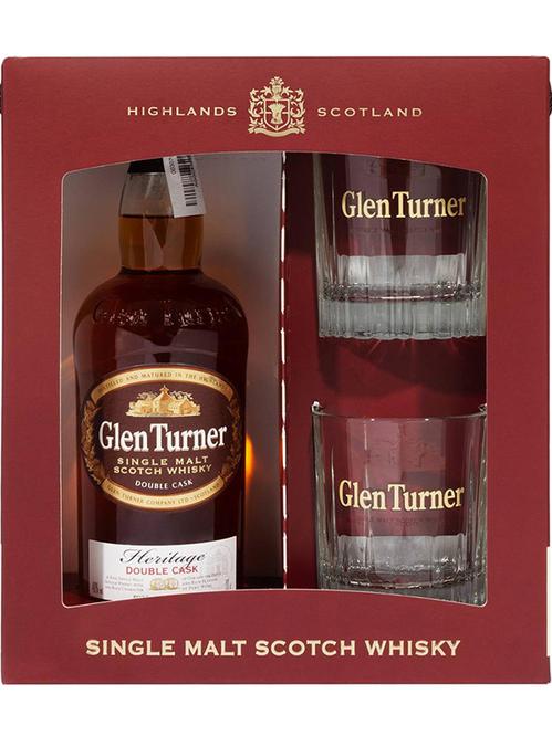 Виски Глен Тернер, Эритаж Дабл Каск / Glen Turner, Heritage Double Cask, 40%, 0.7л, в подарочной коробке + 2 стакана фото