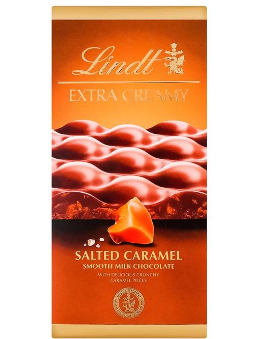 Шоколад молочний Екстра Крімі з солоною карамеллю, Lindt, 80г фото