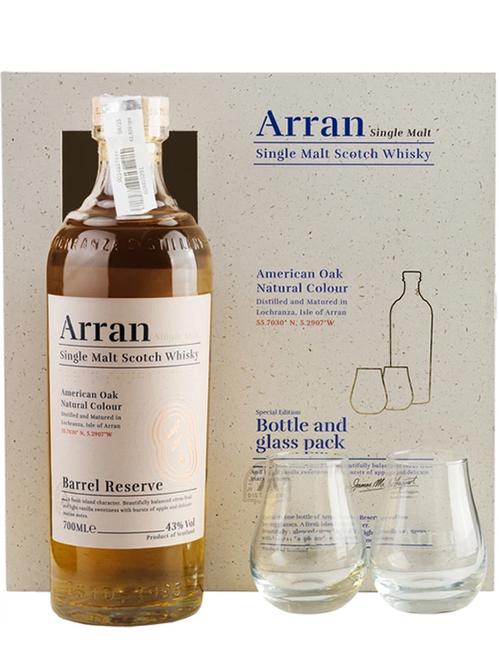 Виски Арран, Баррел Резерв / Arran, Barrel Reserve, 43%, 0.7л, в подарочной коробке + 2 стакана фото