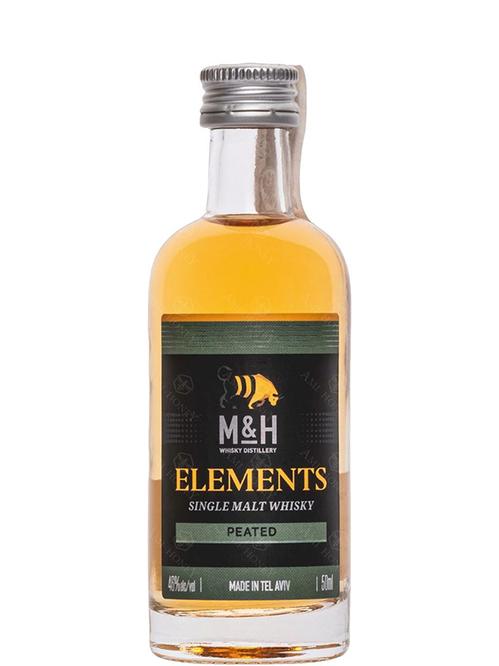 Віскі Елементс, Пітед Молт / Elements, Peated Malt, M&H Distillery, 46%, 0.05л фото