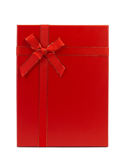 Подарочная коробка с бантом, красная фото