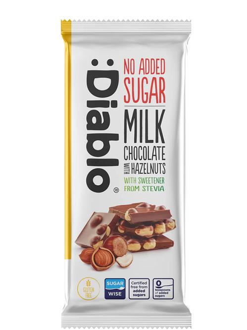 Шоколад молочний із фундуком та стевією, Diablo, 75г Шоколад молочний із фундуком та стевією, Diablo, 75г фото