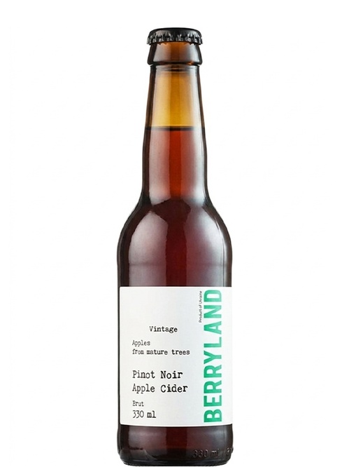 Сидр ігристий Яблучний з виноградом Піно Нуар / Apple Cider Pinot Noir, Berryland, брют 7-7.5% 0.33л фото