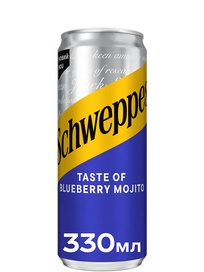 Напій газований Швепс, Лохиновий Мохіто / Schweppes, Blueberry Mojito, 0.33л фото