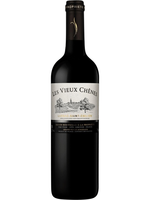 Вино Ле В’є Шен, Люссак-Сент-Емільйон / Les Vieux Chenes, Lussac-Saint-Emilion, Les Vignerons, червоне сухе 0.75л фото