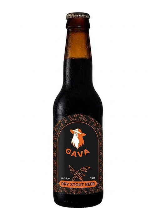 Пиво Гава, Драй Стаут / Gava, Dry Stout, 5.5%, 0.33л фото